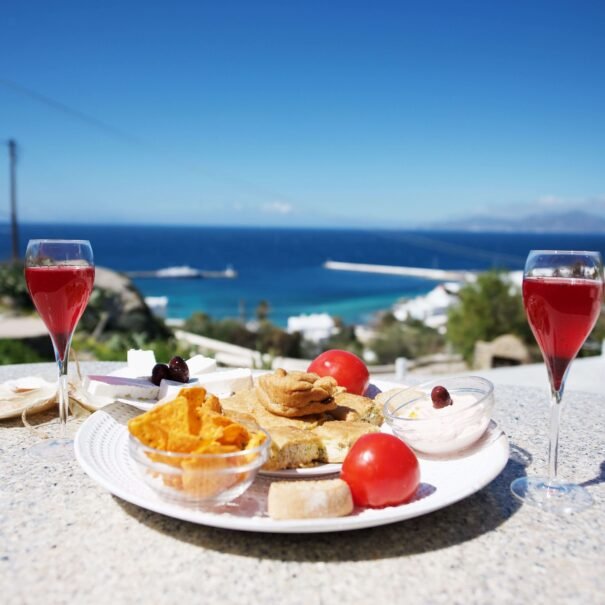 Harbour view with local delicacies